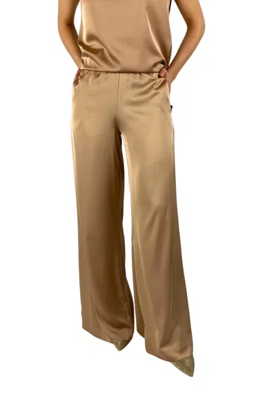D Exterior Satin Look Pants In Copper In Multi