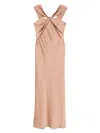 D Exterior Satin Maxi Dress In Neutral