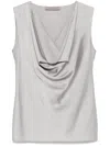 D Exterior Satin Top In Gray