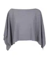D Exterior D.exterior Draped Poncho Top In Gray