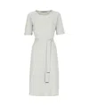 D Exterior D.exterior Zigzag Belted Dress In Gray