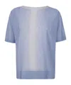 D Exterior D.exterior Funded Lux Short Sleeves Boat Neck In Blue