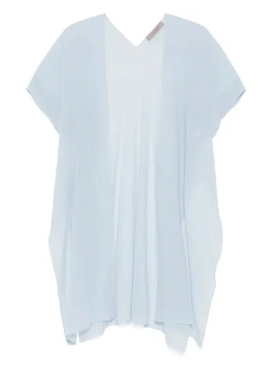 D Exterior Silk Coat In Blue