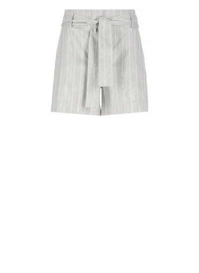 D EXTERIOR SILVER VISCOSE BLEND BERMUDA SHORTS