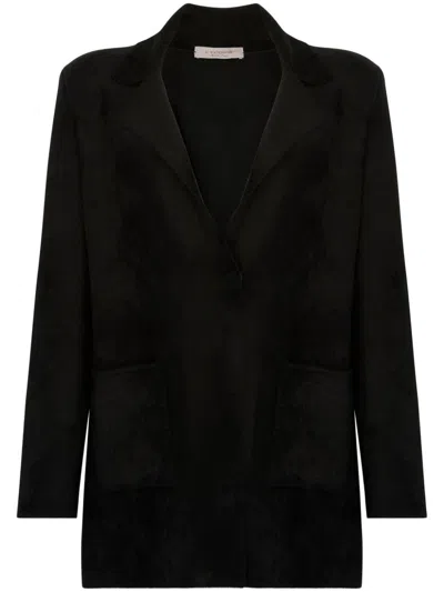 D Exterior Single-breasted Blazer In Black