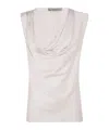 D Exterior D.exterior Draped Sleeveless Top In White