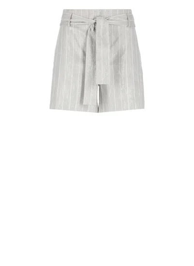 D EXTERIOR D.EXTERIOR STRIPED TIE-WAIST SHORTS