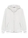 D Exterior Dexterior Lightweight Zip-up Hoodie With Ribbed Cuffs In Gray