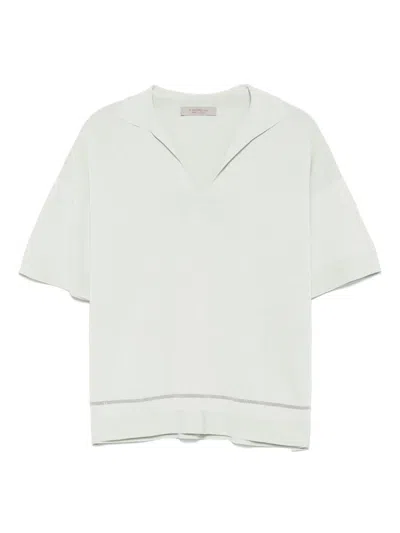 D Exterior D.exterior Light-green Polo With Short Side Slits