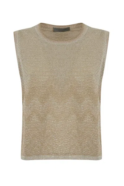 D Exterior Top Degrade In Viscose And Lurex In Brown