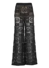 D Exterior D.exterior Crochet Wide Leg Pants In Black