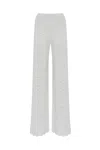 D Exterior Trousers In Viscose And Cotton Perforated Lace In White