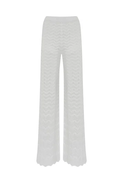 D EXTERIOR TROUSERS IN VISCOSE AND COTTON PERFORATED LACE