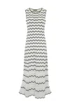 D Exterior Two-tone Striped Lace Dress In Multi