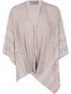 D Exterior D.exterior Embroidered Luc Cape In Neutrals