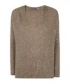 D Exterior V-neck Sweater In Brown
