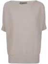 D Exterior D. Exterior Vanise Lux Short Sleeves Oversized Sweater In Neutral