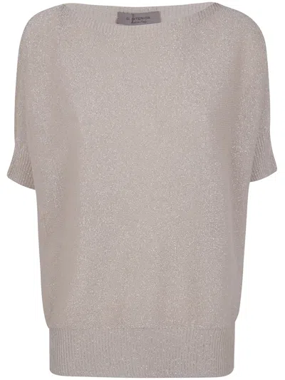 D Exterior D. Exterior Vanise Lux Short Sleeves Oversized Sweater In Neutral