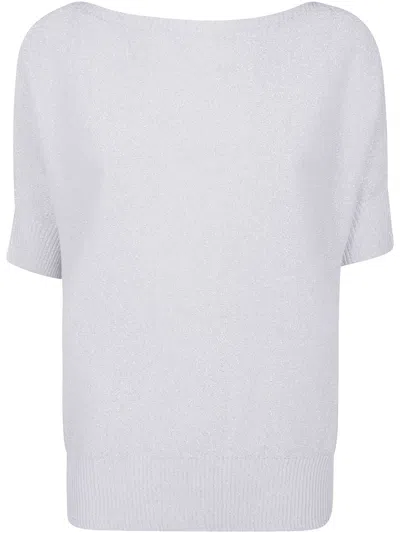 D Exterior D.exterior Vanise Lux Short Sleeves Oversized Sweater In White