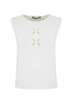 D Exterior Viscose Flower Top In Gray