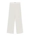 D Exterior Dexterior Wide-leg Green Trousers With Cuffed Hem In White