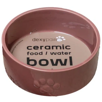 Dexypaws Ceramic Dog Bowl, 26 Oz, Pet Feeding Dish In Pink