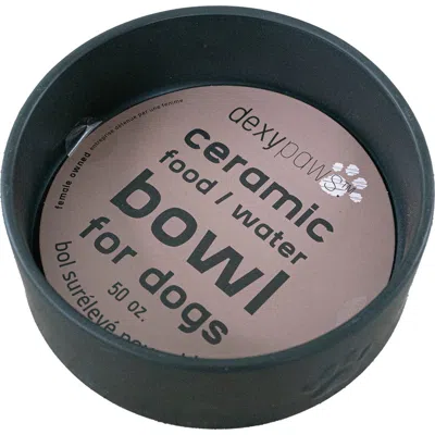 Dexypaws Ceramic Dog Bowl, 50oz Pet Feeding Dish In Black