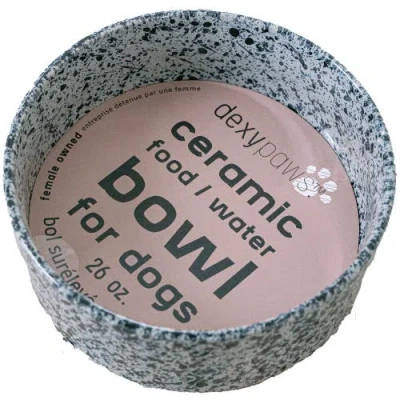 Dexypaws Ceramic Dog Bowl Salt & Pepper, 26oz, Pet Feeding Dish In Multicolored