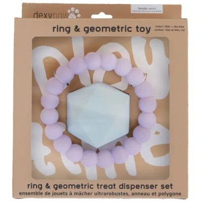 Dexypaws Chew Master Ring And Geometric Kong 2 Pieces Dog Toy In Blue