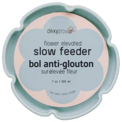 Dexypaws Flower Elevated Slow Feeder, Sage Green, Silicone Cat Dish