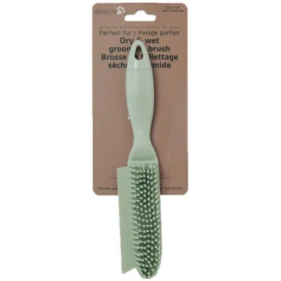 Dexypaws Pet Dry & Wet Grooming Brush, Sage Green, Dog & Cat Grooming Tool