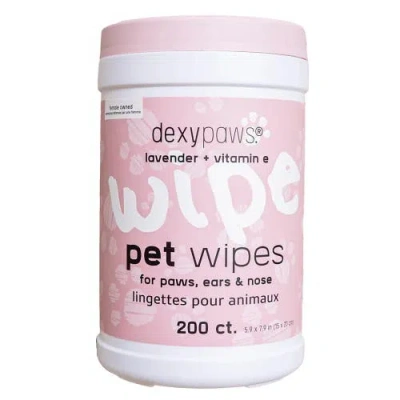 Dexypaws Pet Wipes 200ct Canister For Grooming Care In Pink