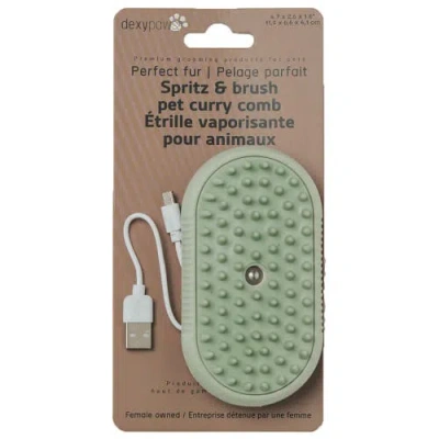 Dexypaws Spritz & Brush Pet Comb, Sage Green, Dog & Cat Grooming Tool