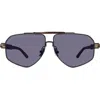 Dezi 6ft 62mm Oversize Aviator Sunglasses In Black