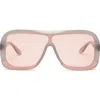 Dezi Afters Shield Sunglasses In Gray/warm Copper Brown