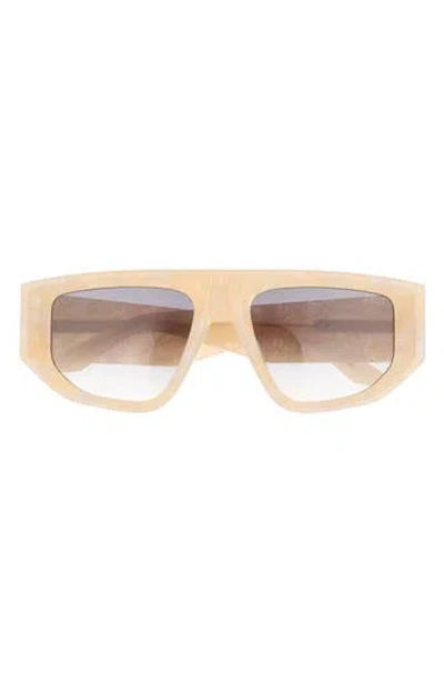 Dezi Backtrack 55mm Flat Top Sunglasses In Brown
