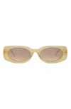 Dezi Booked 52mm Rectangular Sunglasses In Gold