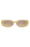Dezi Booked 52mm Rectangular Sunglasses In Pineapple / Coconut Flash