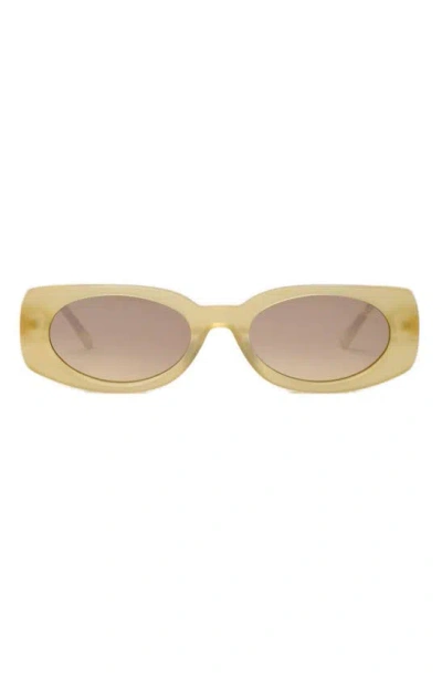 Dezi Booked 52mm Rectangular Sunglasses In Gold