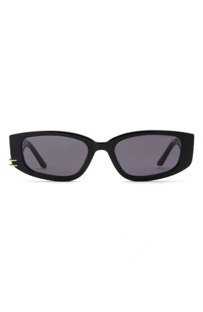 Dezi Cuffed 53mm Square Sunglasses In Black/gold Midnight Smoke