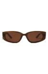 Dezi Cuffed 53mm Square Sunglasses In Brown