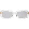 Dezi Drippy 53mm Square Sunglasses In Drippy Clear Silver Chrome