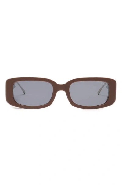 Dezi Drippy 53mm Square Sunglasses In Matte Chocolate/ Silver