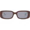 Dezi Drippy 53mm Square Sunglasses In Matte Chocolate/silver