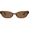 Dezi Gia Rectangular Gradient Sunglasses In Brown