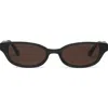 Dezi Gia Rectangular Gradient Sunglasses In Brown