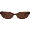 Dezi Gia Rectangular Gradient Sunglasses In Brown