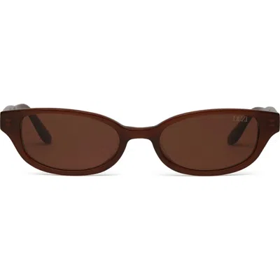 Dezi Gia Rectangular Gradient Sunglasses In Brown