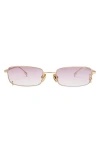 Dezi Hooked 54mm Rectangular Sunglasses