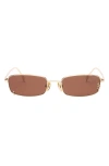 Dezi Hooked 54mm Rectangular Sunglasses In Hooked Gold/cognac